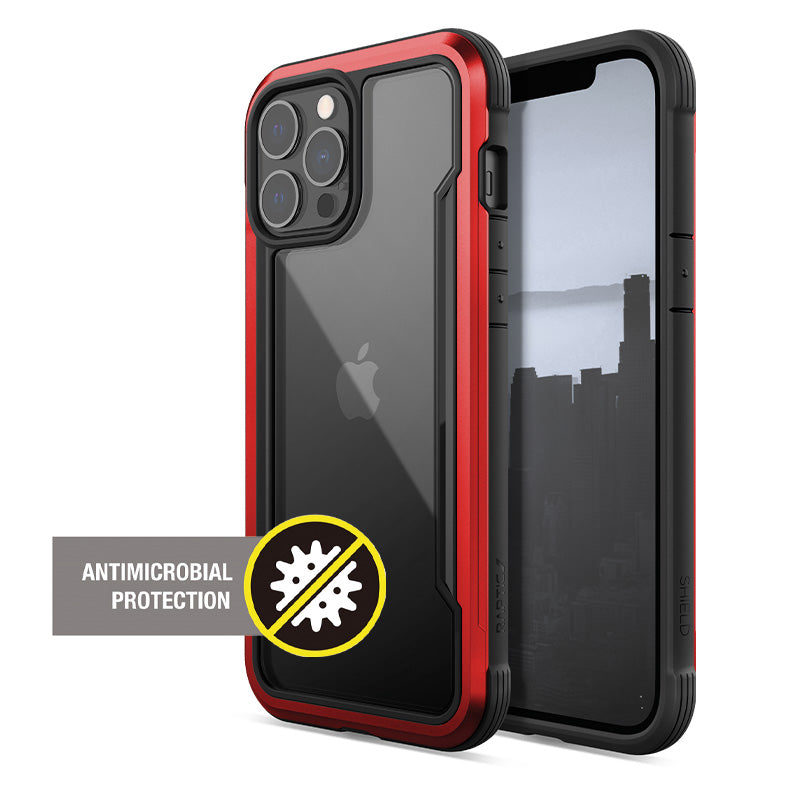 X-Doria Raptic Shield Pro - hoesje voor iPhone 13 Pro Max (antibacterieel) (rood)