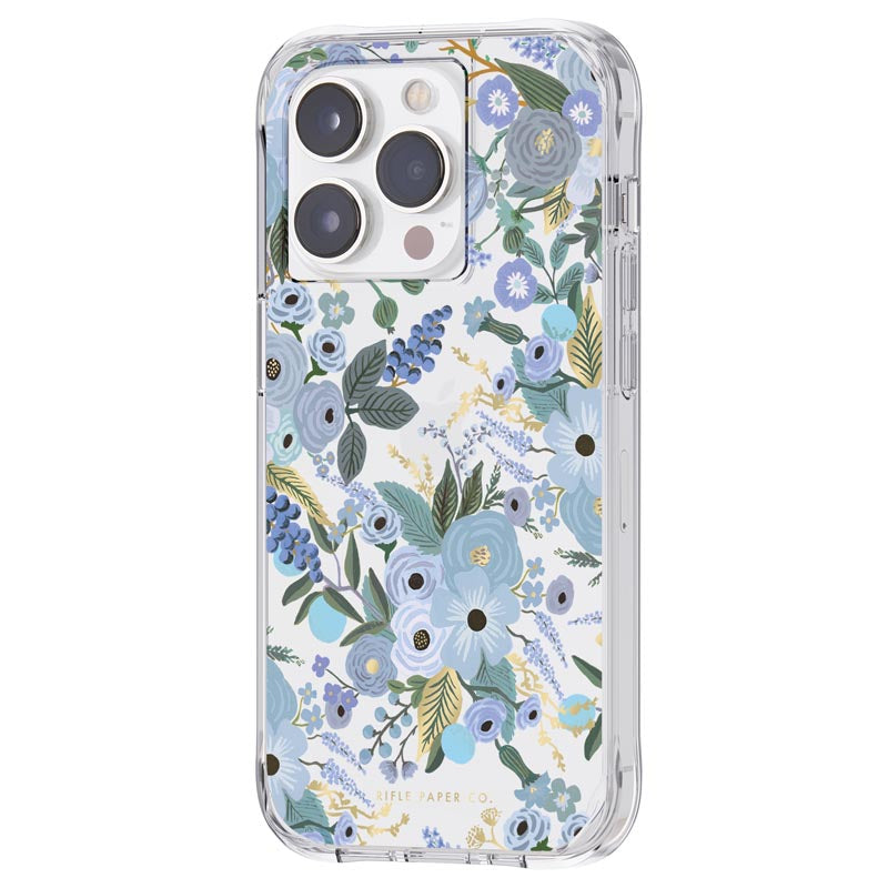 Rifle Paper Clear - Hülle für iPhone 14 Pro (Garden Party Blue)