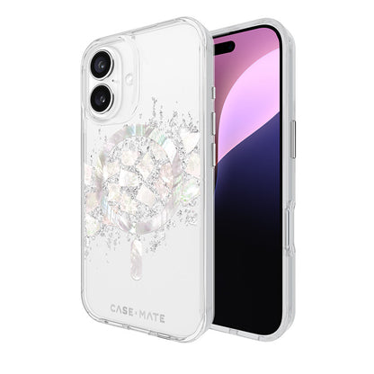 Case-Mate Karat MagSafe – Hülle für iPhone 16 mit Perlen-Inlay (Ein Hauch von Perle)