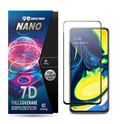 Crong 7D Nano Flexible Glass – Hybrid-Displayschutz mit vollständiger Abdeckung 9H Samsung Galaxy A80 / A90