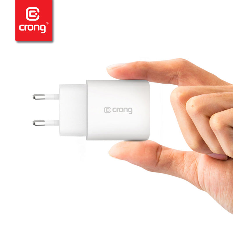 Crong USB-C Travel Charger  Wall charger USB-C Power Delivery 20W (white)