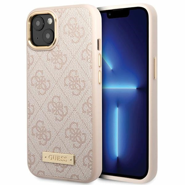 Guess 4G Logo Plate MagSafe - Case for iPhone 14 (Pink)