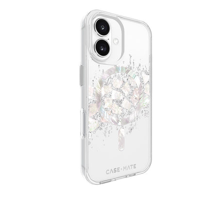 Case-Mate Karat MagSafe – Hülle für iPhone 16 mit Perlen-Inlay (Ein Hauch von Perle)