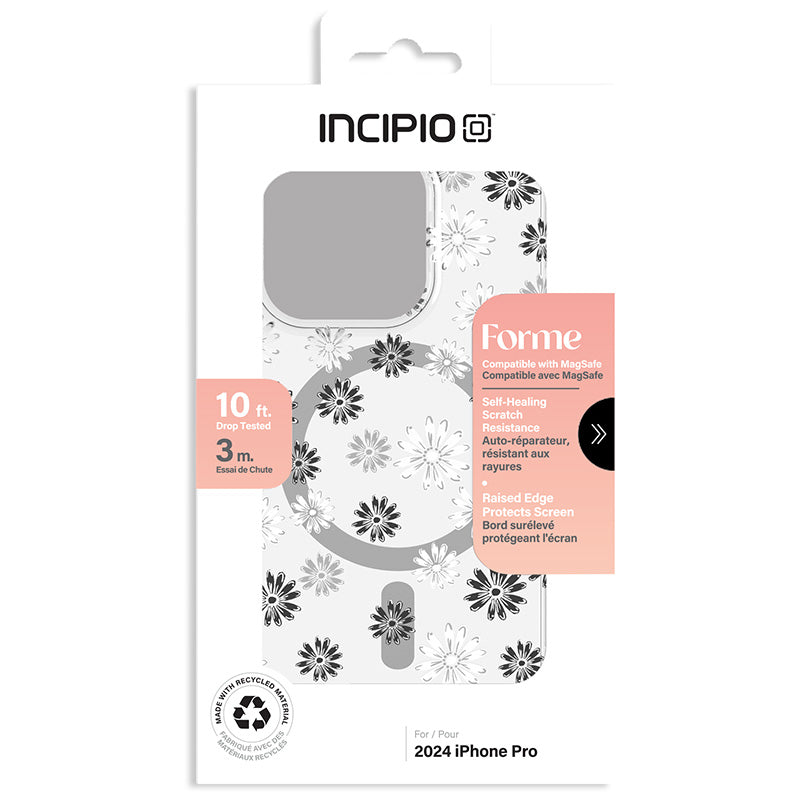 Incipio Forme MagSafe - Hoesje iPhone 16 Pro (Ditzy Floral Zilver)