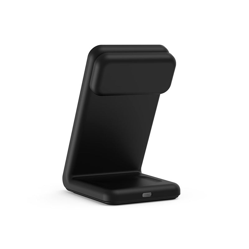 Crong MagSpot Pivot Stand - MagSafe-oplader voor iPhone, Apple Watch en AirPods (Shadow Black)