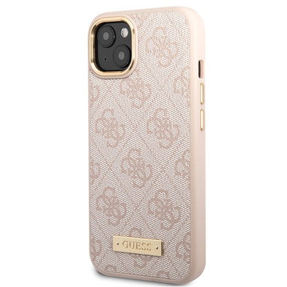 Guess 4G Logo Plate MagSafe - Case for iPhone 14 (Pink)
