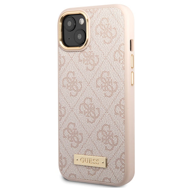 Guess 4G Logo Plate MagSafe - Case for iPhone 14 (Pink)