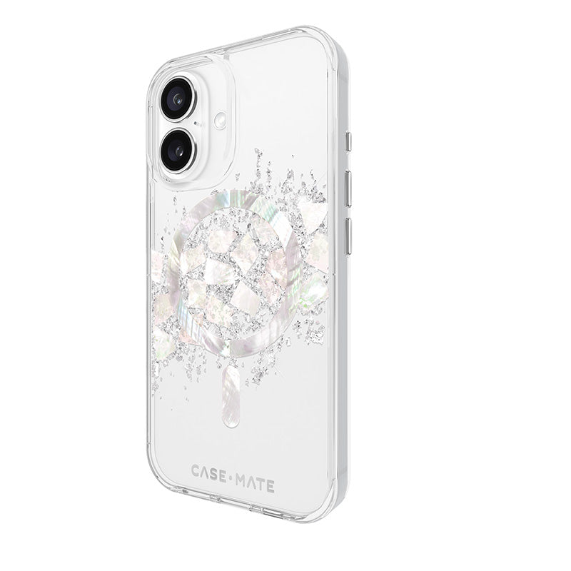 Case-Mate Karat MagSafe - Hoesje voor iPhone 16 met parelmoer inleg (A Touch of Pearl)