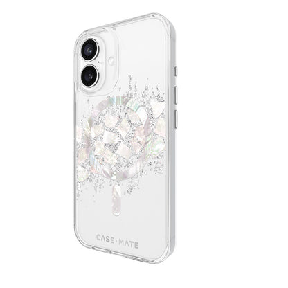 Case-Mate Karat MagSafe – Hülle für iPhone 16 mit Perlen-Inlay (Ein Hauch von Perle)