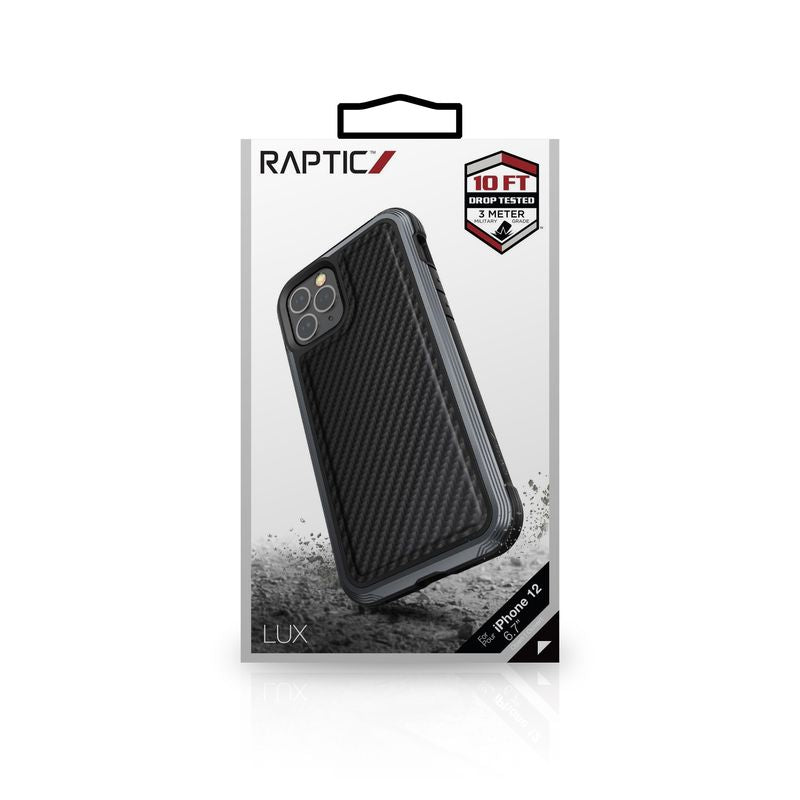 X-Doria Raptic Lux - aluminium behuizing voor iPhone 12 Pro Max (valtest 3m) (zwarte koolstofvezel)