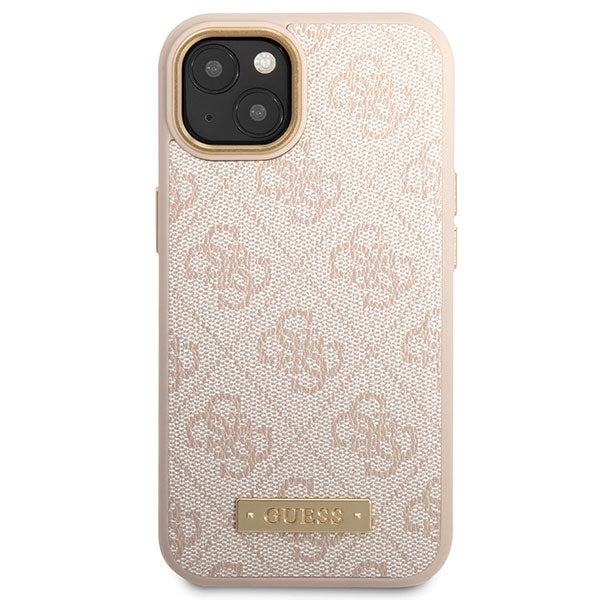 Guess 4G Logo Plate MagSafe - Case for iPhone 14 (Pink)