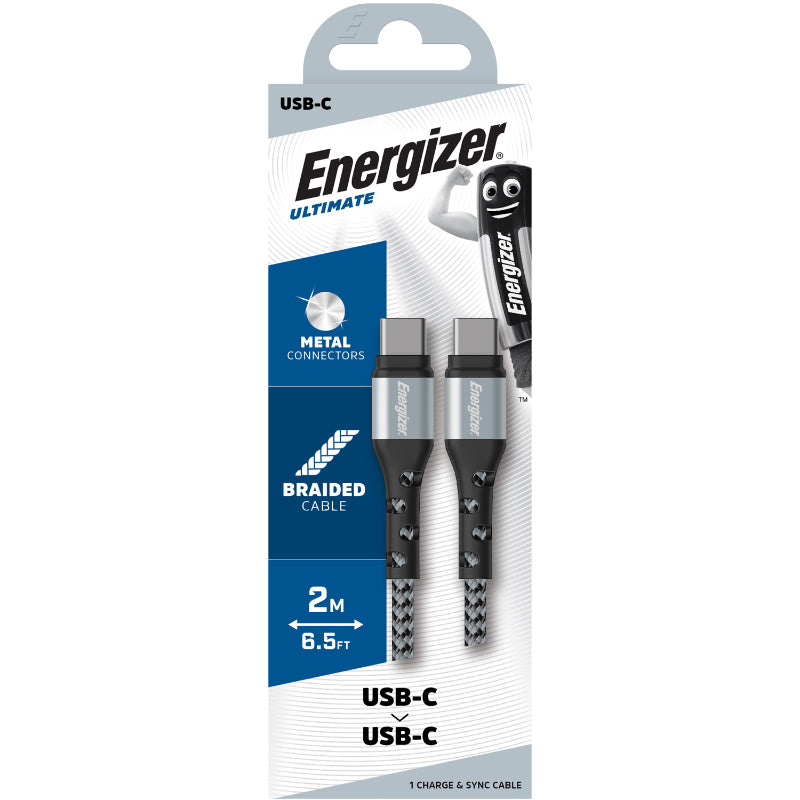 Energizer Ultimate - USB-C-zu-USB-C-Verbindungskabel 2 m (Silber)