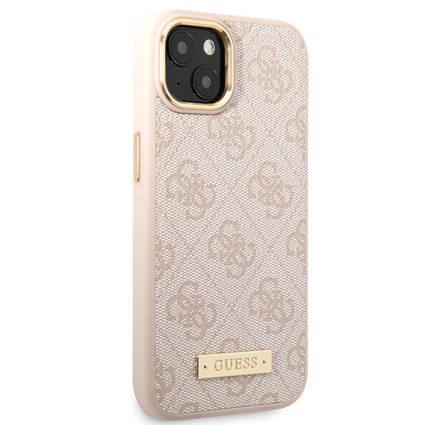 Guess 4G Logo Plate MagSafe - Case for iPhone 14 (Pink)