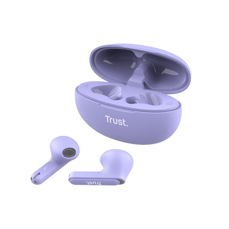 Trust Yavi - Wireless Earbuds Bluetooth TWS with Charging Case & ENC (Purple)