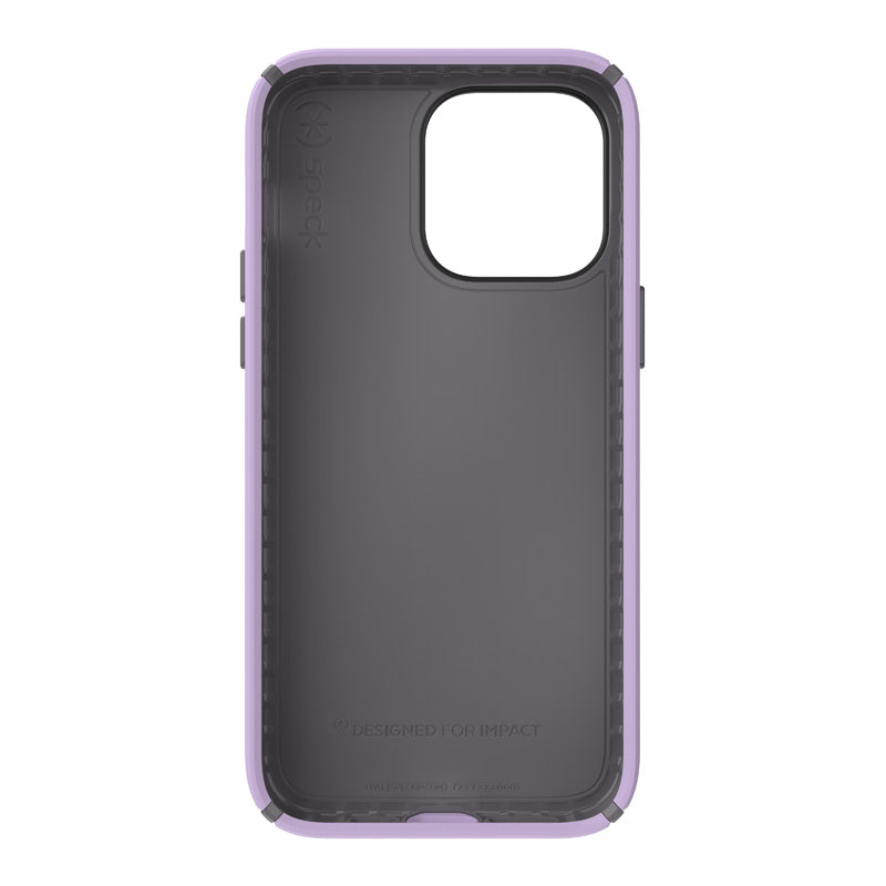 Speck Presidio2 Pro - Case for iPhone 14 Pro Max with MICROBAN coating (Spring Purple / Cloudgrey / White)