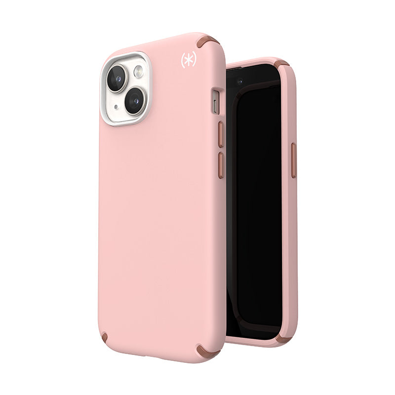 Speck Presidio2 Pro - Case for iPhone 15 / iPhone 14 / iPhone 13 (Dahlia Pink / Rose Copper / White)