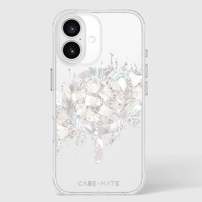 Case-Mate Karat MagSafe – Hülle für iPhone 16 mit Perlen-Inlay (Ein Hauch von Perle)