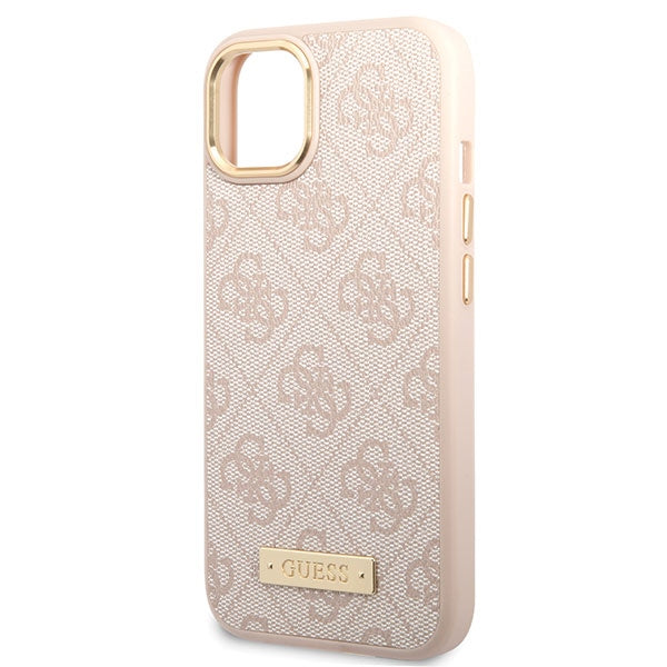 Guess 4G Logo Plate MagSafe - Case for iPhone 14 (Pink)
