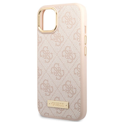 Guess 4G Logo Plate MagSafe - Case for iPhone 14 (Pink)