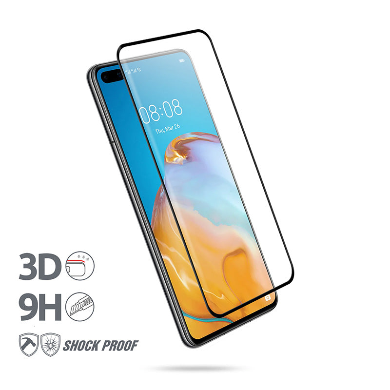 Crong 3D Armour Glass 9H Full Screen Tempered Glass Huawei P40 + installation frame