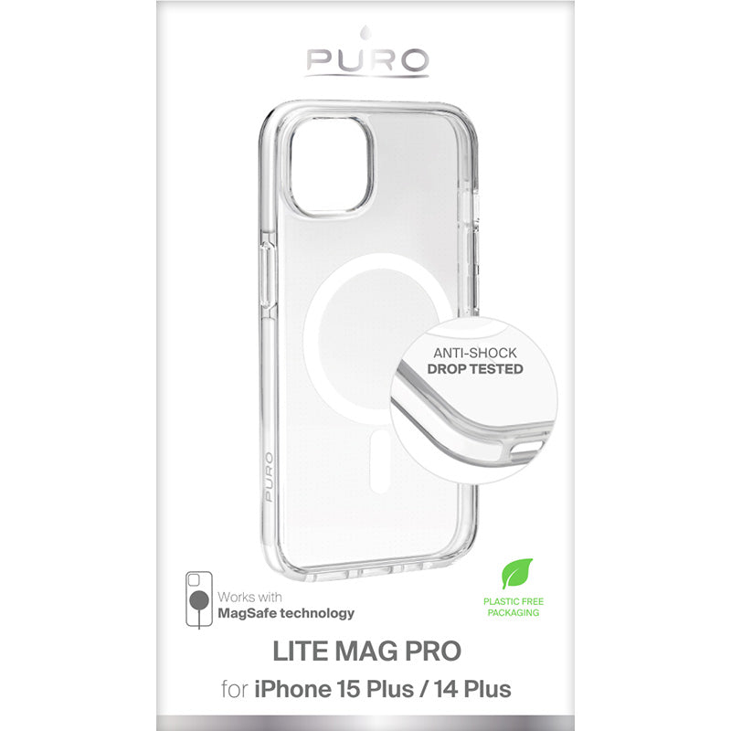 PURO LITEMAG PRO - Hoesje voor iPhone 15 Plus MagSafe (transparant)