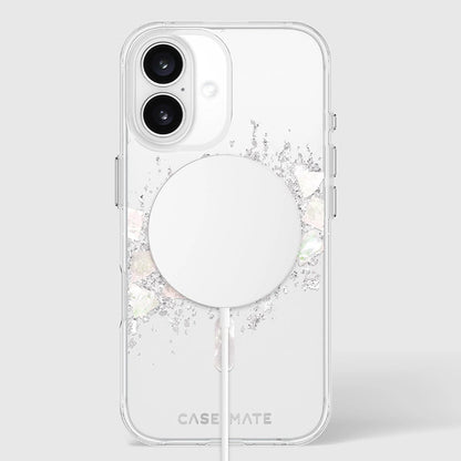 Case-Mate Karat MagSafe – Hülle für iPhone 16 mit Perlen-Inlay (Ein Hauch von Perle)