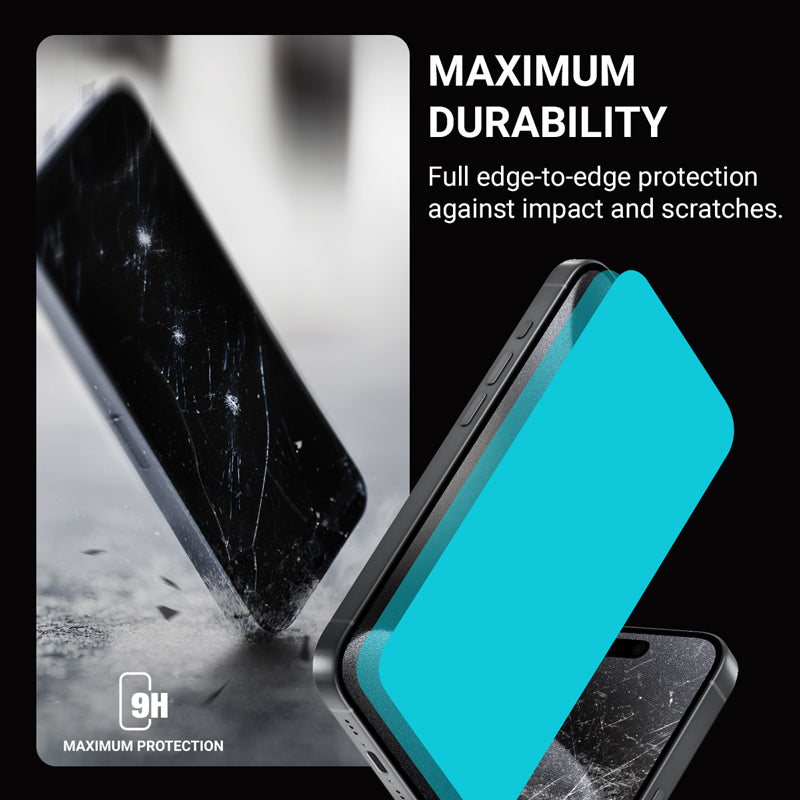 Crong Anti-Bacterial 3D Armour Glass - Gehard glas 9H voor het gehele scherm iPhone 16 Pro + inbouwframe