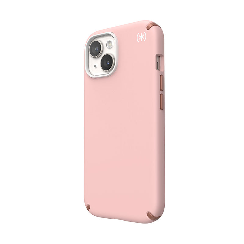 Speck Presidio2 Pro - Case for iPhone 15 / iPhone 14 / iPhone 13 (Dahlia Pink / Rose Copper / White)