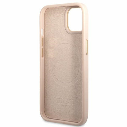Guess 4G Logo Plate MagSafe - Case for iPhone 14 (Pink)