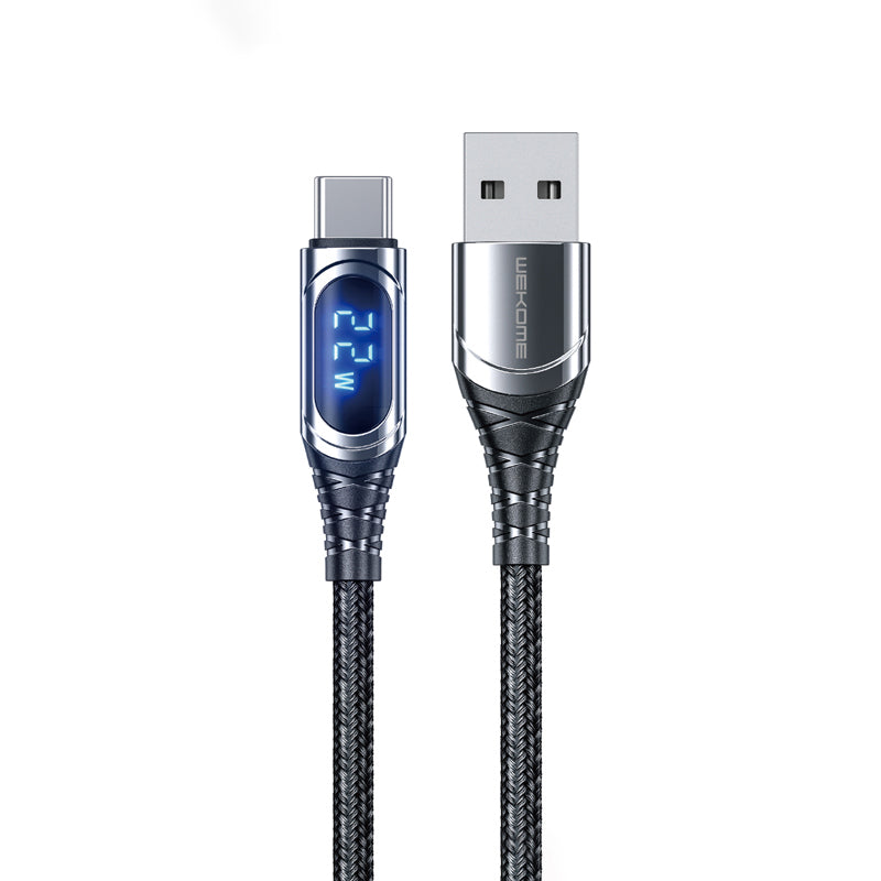 WEKOME WDC-166 Sakin-serie - USB-A naar USB-C 6A snellaadkabel 1 m (aanslag)