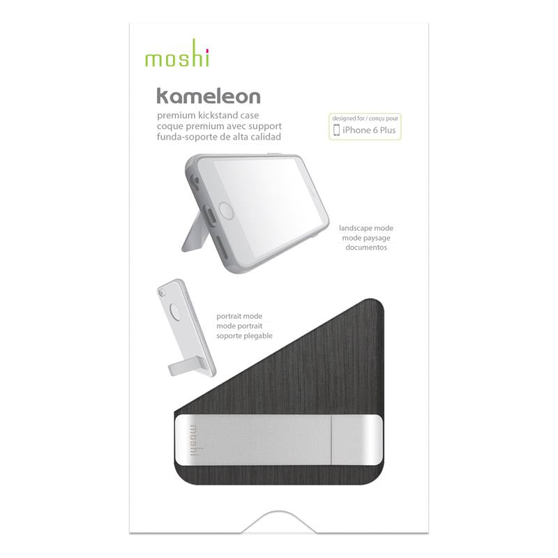 Moshi iGlaze Kameleon – Hartschalenhülle mit Standfunktion für iPhone 6s Plus / iPhone 6 Plus (Stahlschwarz)