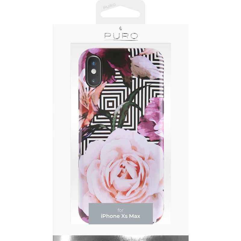 PURO Glam Geo Flowers - Case for iPhone Xs Max (Pink Peonies)