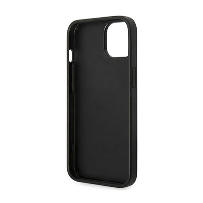Guess 4G Bottom Stripe Metal Logo Collection – Hülle für iPhone 14 Plus (Grau)