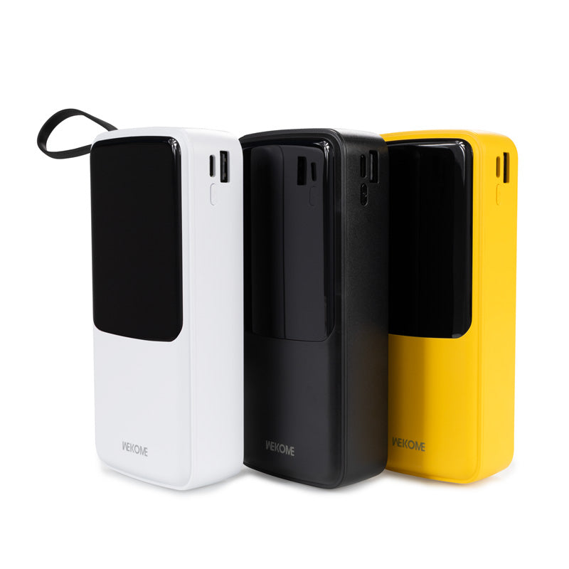 WEKOME WP-10 Pop Digital Series - Powerbank 20000 mAh met ingebouwde USB-C / Lightning / Micro USB + USB-A kabel (wit)