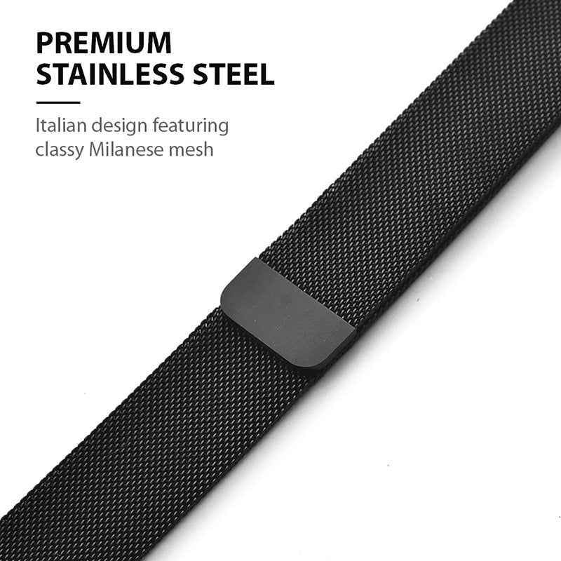 Crong Milano Steel for Apple Watch 42/44/45/49 mm (Black)