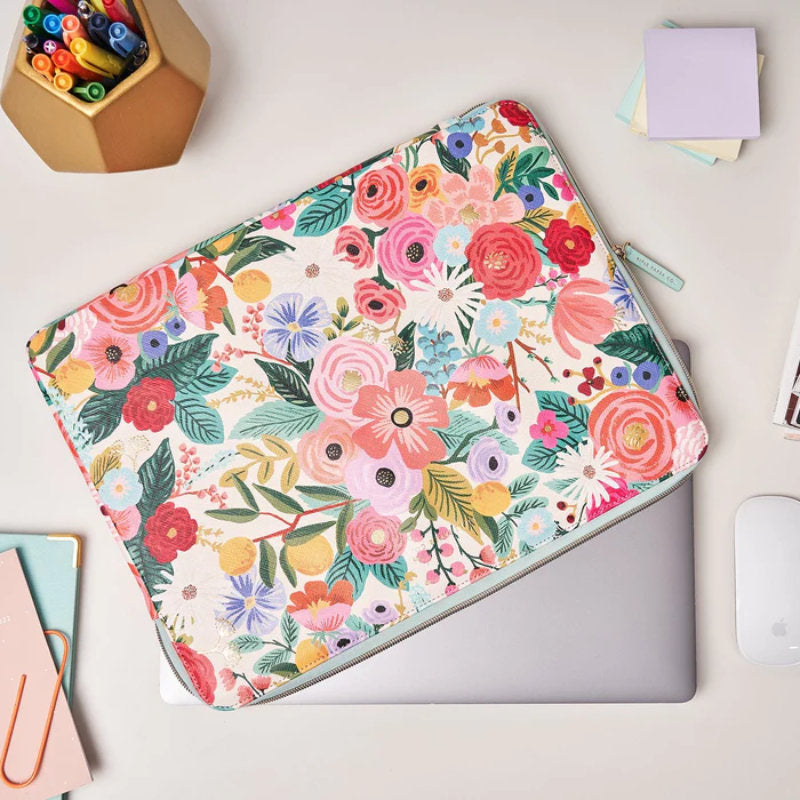 Rifle Paper Laptop Sleeve - Hoes voor MacBook Pro 15" / Laptop 15,6" (Garden Party Blush)