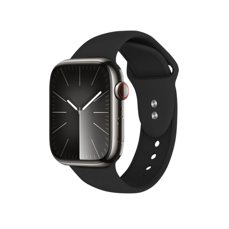 Crong vloeistofband voor Apple Watch 42/44/45/49 mm (zwart)