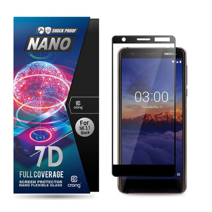 Crong 7D Nano Flexible Glass – Hybrid-Displayschutz mit vollständiger Abdeckung 9H Nokia 3.1