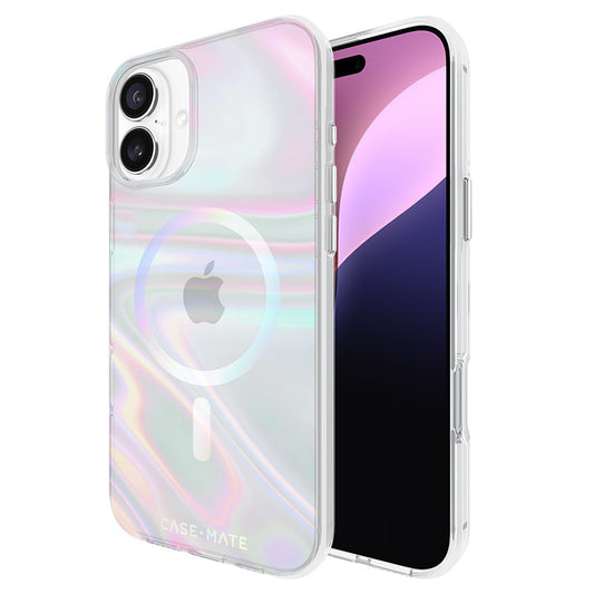 Case-Mate Soap Bubble MagSafe - Hoesje voor iPhone 16 Plus (Iriserend)