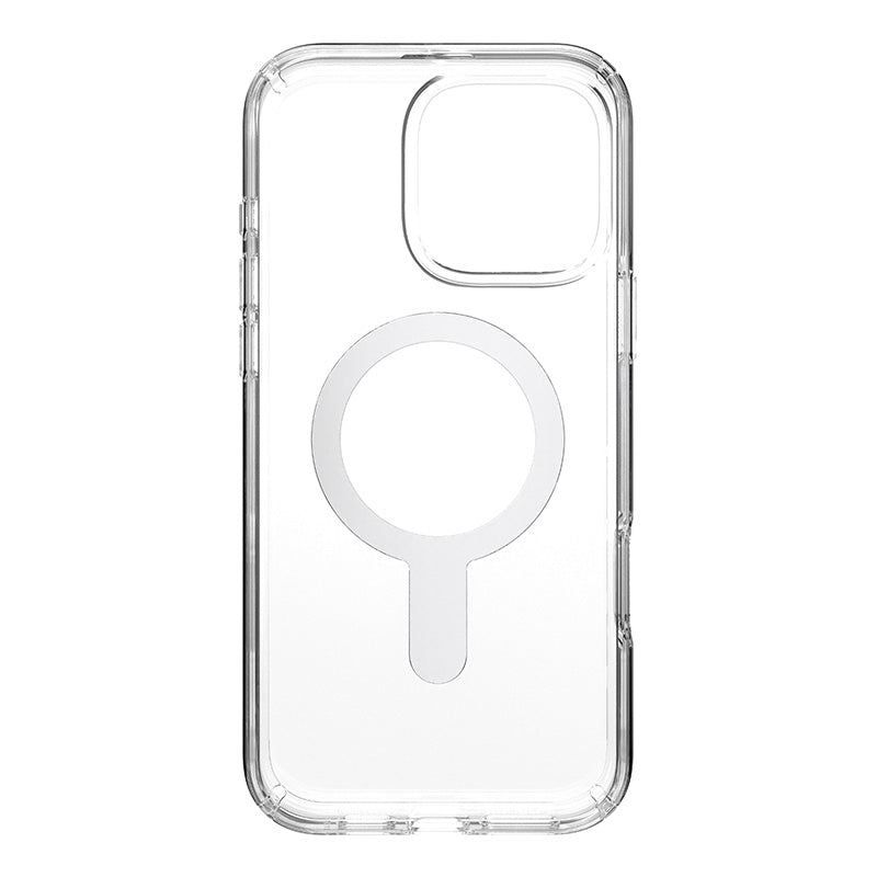 Speck Presidio Perfect-Clear ClickLock &amp; MagSafe - Hoesje voor iPhone 16 Pro Max (Transparant / Chromen afwerking / Serene Silver)