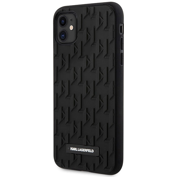 Karl Lagerfeld Monogram 3D Pattern - Case for iPhone 11 (Black)