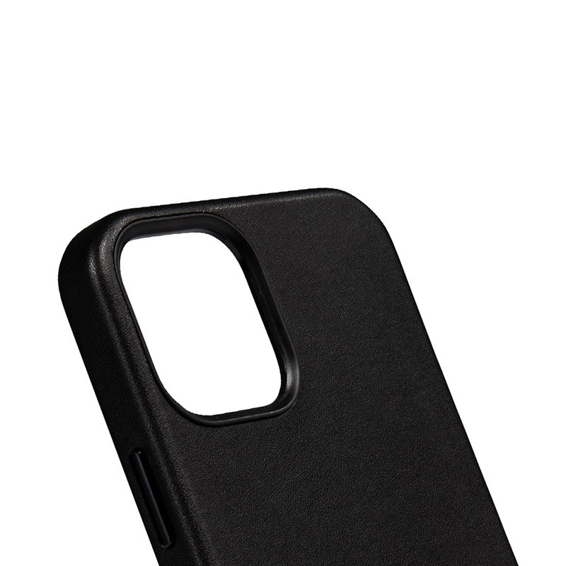 Crong Essential Cover - Leather case for iPhone 12 Pro Max (Black)