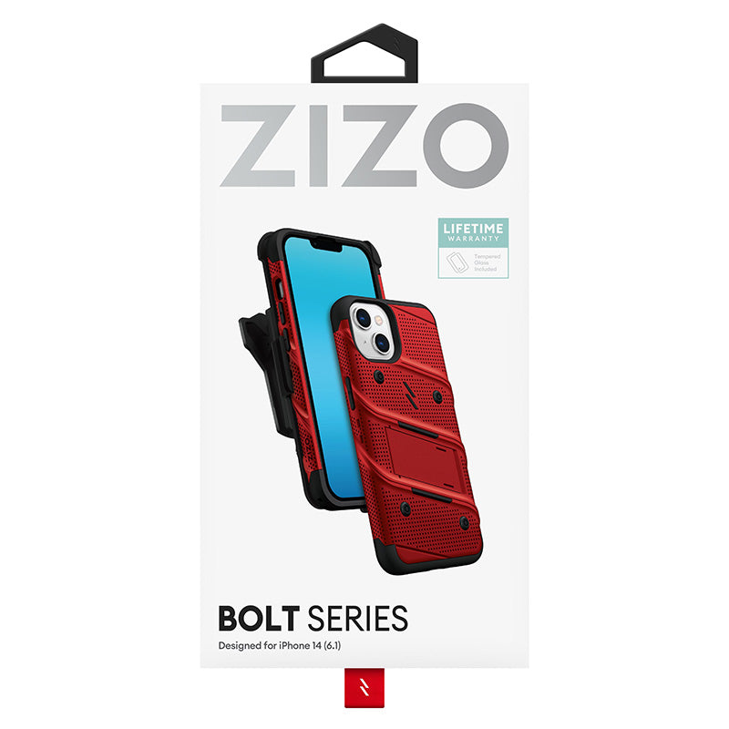 ZIZO BOLT Serie – Hülle für iPhone 14 (Rot)