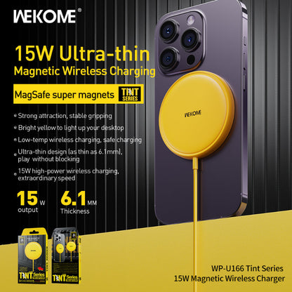 WEKOME WP-U166 Tint Series – MagSafe 15W Induktives Ladegerät (Gelb)