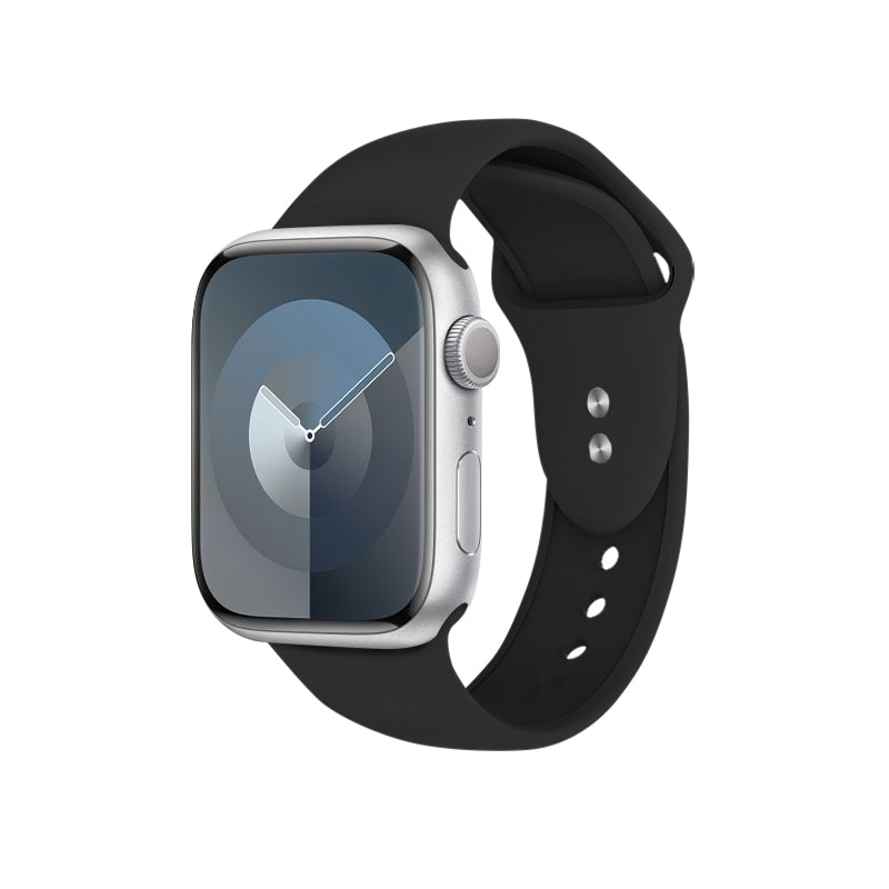 Crong vloeistofband voor Apple Watch 42/44/45/49 mm (zwart)