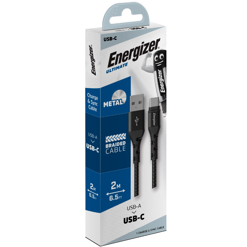 Energizer Ultimate - USB-A-zu-USB-C-Verbindungskabel 2 m (Schwarz)