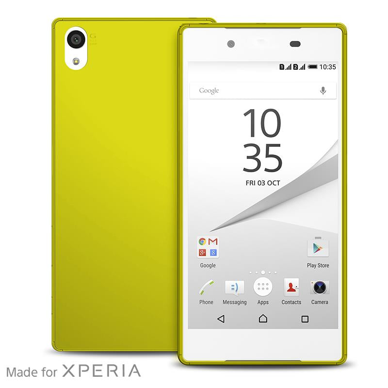 PURO Ultra Slim "0.3" Cover MFX - Set hoesje + folie voor het scherm van Sony Xperia Z5 (limoengroen)