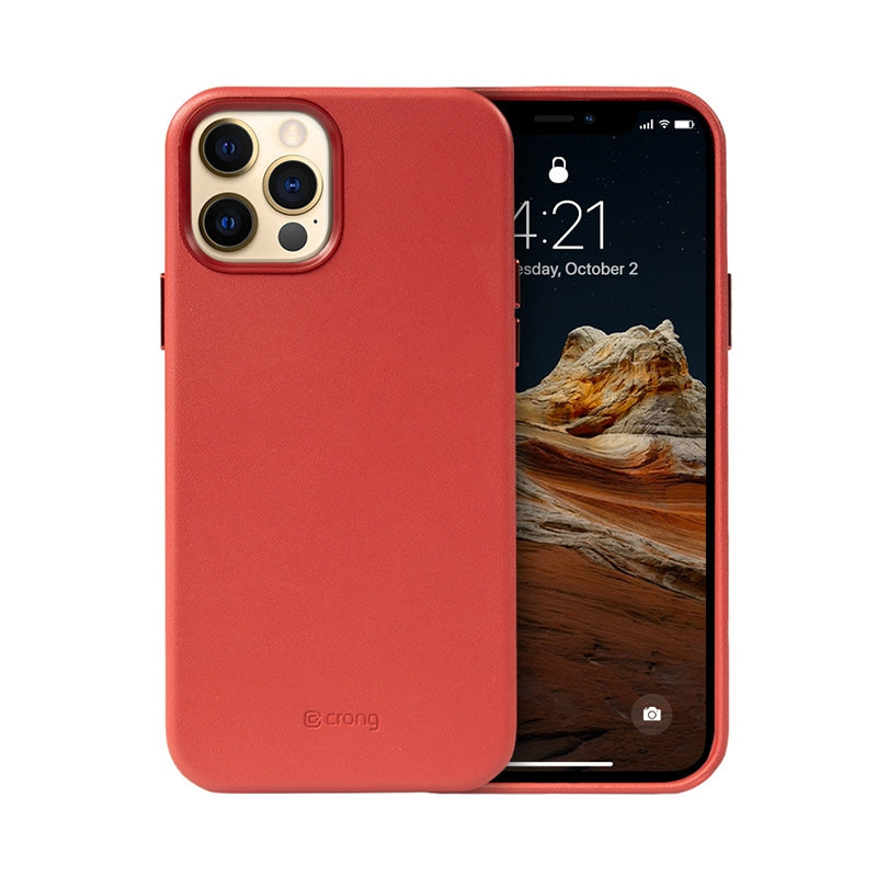 Crong Essential Cover - Leather case for iPhone 12 Pro Max (Red)