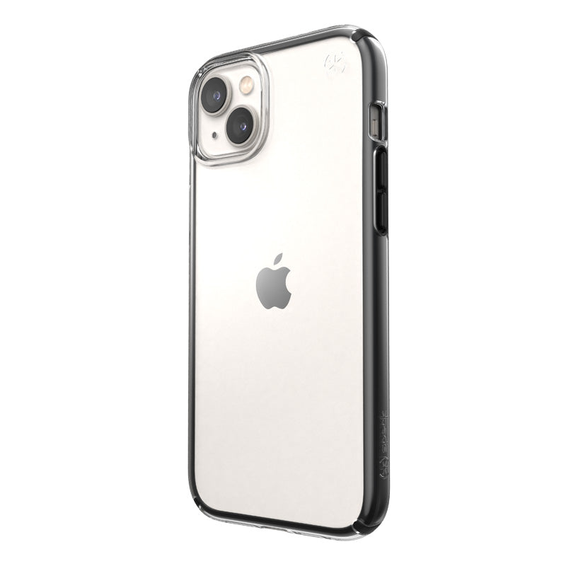 Speck Presidio Perfect-Clear met Impact-geometrie - hoesje voor iPhone 15 Plus / 14 Plus met MICROBAN-coating (helder / zwart)