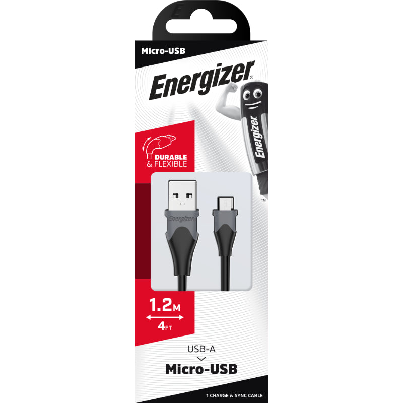 Energizer Classic - USB-A-zu-Micro-USB-Verbindungskabel 1,2 m (Schwarz)